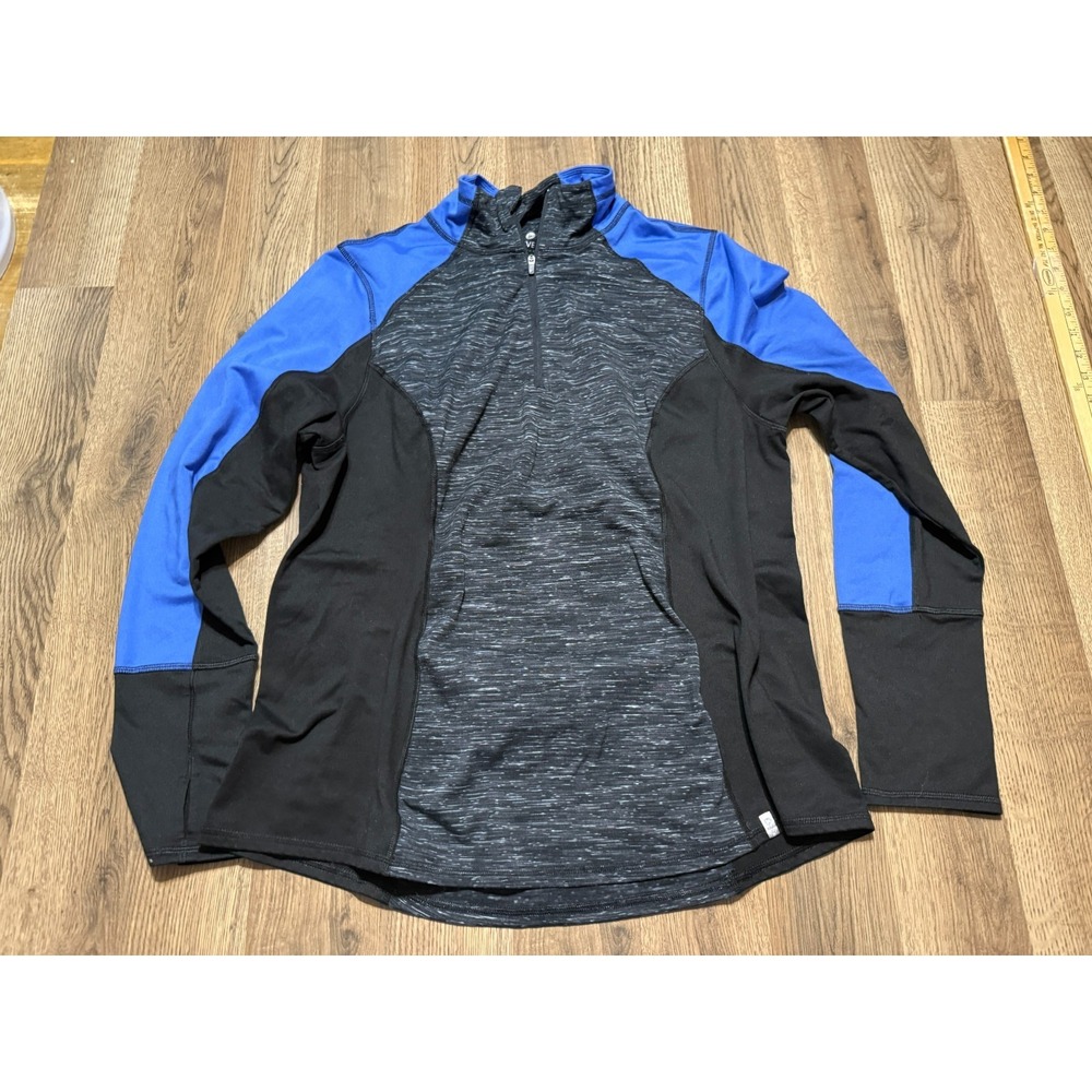 Active Life Shirt Womens XXL Black Blue White Long Sleeve 1/4 Zip Athletic Wear